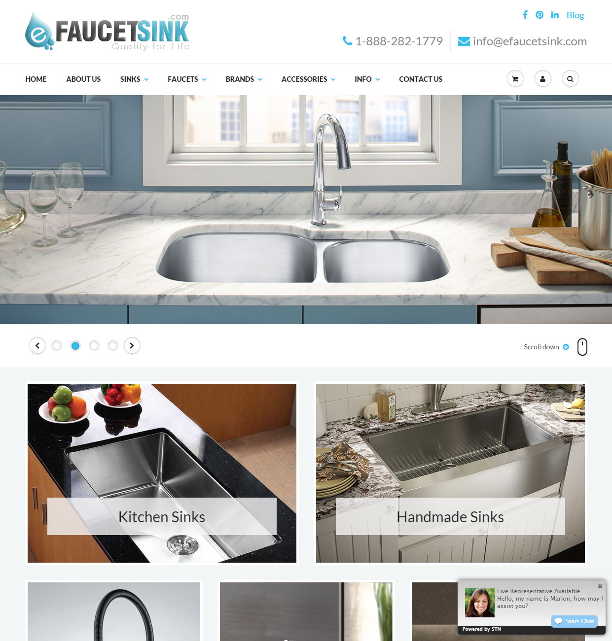 custom wordpress website for kitchen sink and faucet manufacturer in virginia