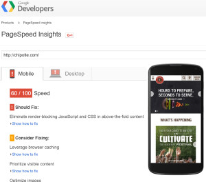 google mobile speed test